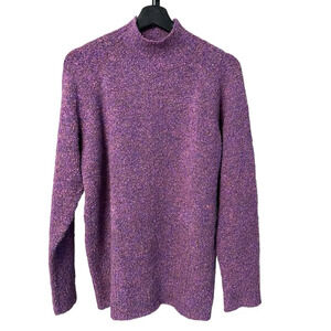 Apparis Roll Neck Knit Jumper Heather Pink Purple Small Cozy Colorful Winter